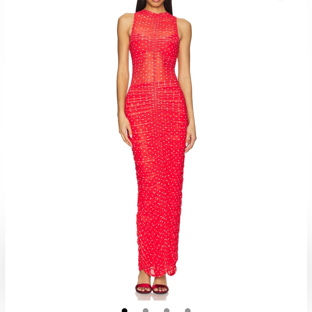 AFRM Red Maxi Dress with Micro Dot